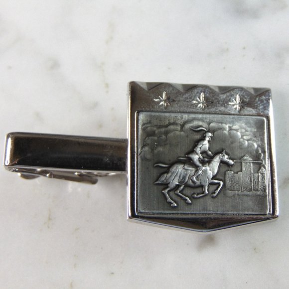 Other - Mens Vintage Estate Stainless Steel Knight Tie Clip E6069